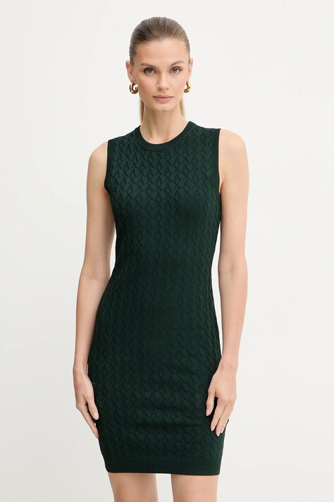 Armani Exchange sukienka kolor zielony mini dopasowana 8NYA9A YMH6Z