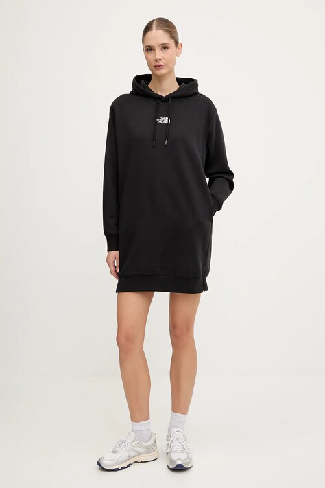 The North Face rochie Essential Relaxed culoarea negru, mini, oversize, NF0A8EEEJK31
