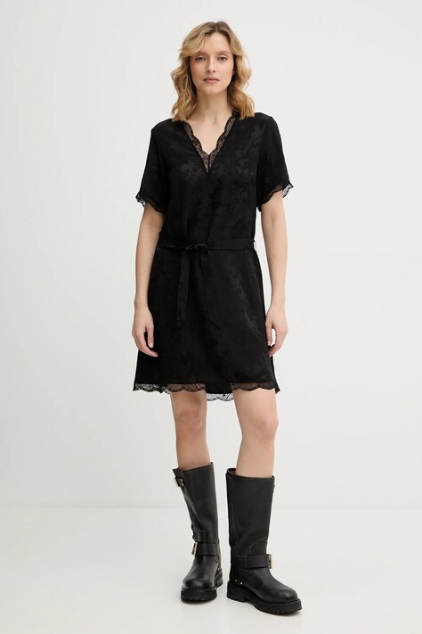 ZADIG&VOLTAIRE sukienka jedwabna kolor czarny mini prosta WWDR02588