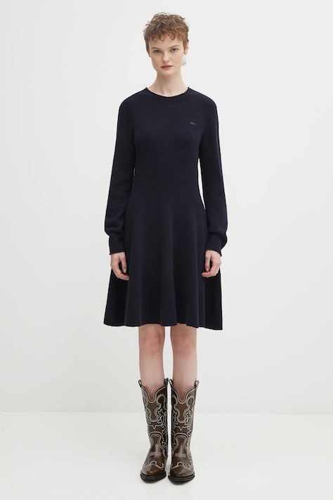 Lacoste wool dress navy blue color EF4161