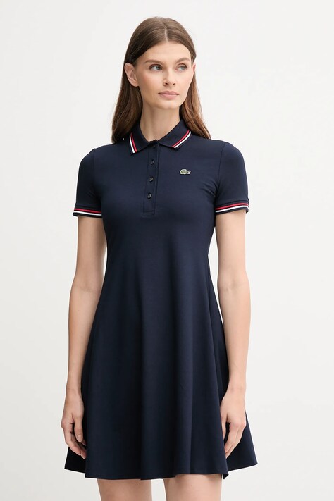 Lacoste sukienka kolor granatowy mini rozkloszowana EF5288
