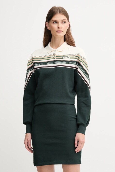 Lacoste sukienka kolor zielony mini rozkloszowana EF5408