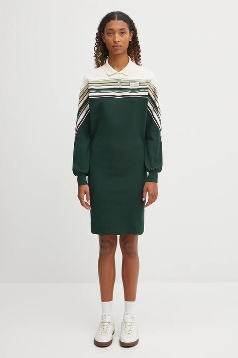 Šaty Lacoste zelená farba, mini, áčkový strih, EF5408