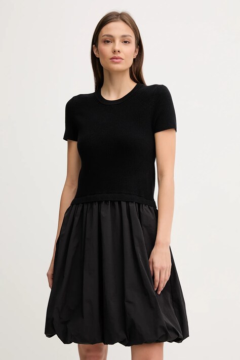 Dkny sukienka kolor czarny mini rozkloszowana P5EUAX21
