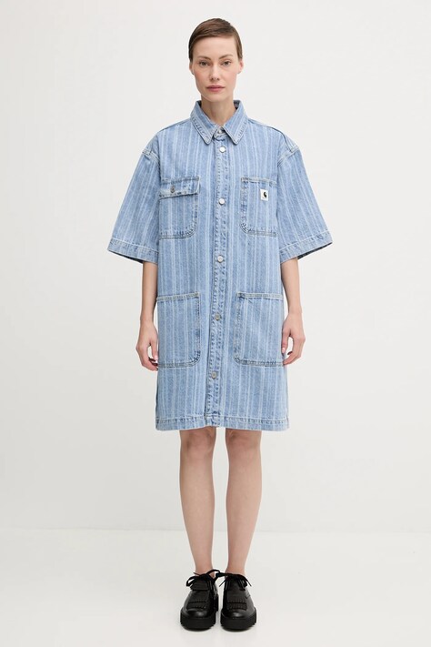 Carhartt WIP sukienka W' Rylan kolor niebieski mini prosta I035578.32H12