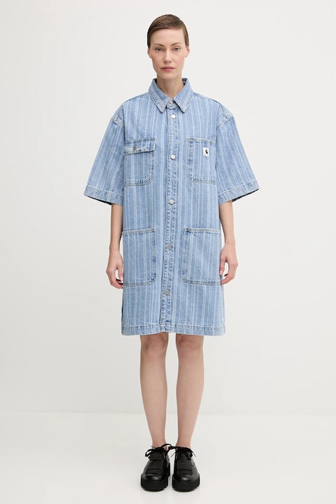 Φόρεμα Carhartt WIP W' Rylan χρώμα: μπλε, I035578.32H12