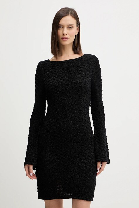 Guess rochie CHEVRON culoarea negru, mini, drept, W5BK83 Z0192