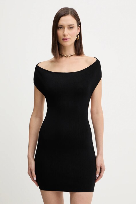 Guess rochie KATIYA culoarea negru, mini, mulată, W5BK80 Z4222