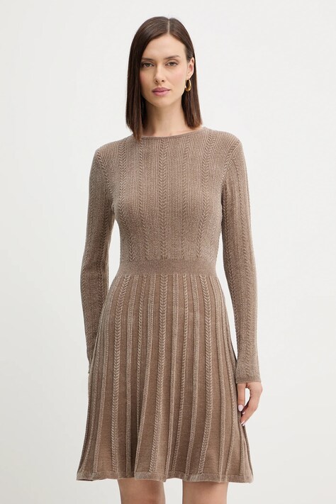 Guess rochie MORGAN culoarea bej, mini, evazați, W5BK79 Z3902