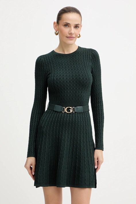 Guess sukienka HANA kolor zielony mini dopasowana W5BK68 Z2YJ2