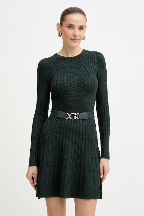 Guess sukienka HANA kolor zielony mini dopasowana W5BK68 Z2YJ2