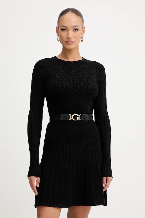 Φόρεμα Guess HANA χρώμα: μαύρο, W5BK68 Z2YJ2