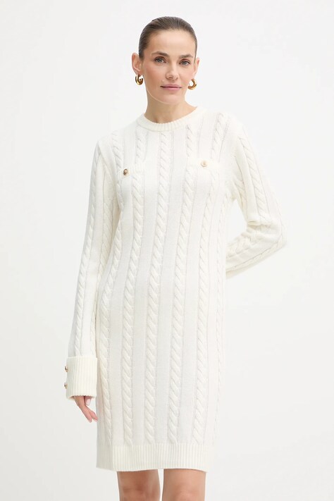 Guess sukienka z dodatkiem wełny ELSA kolor beżowy mini prosta W5BK46 Z1192