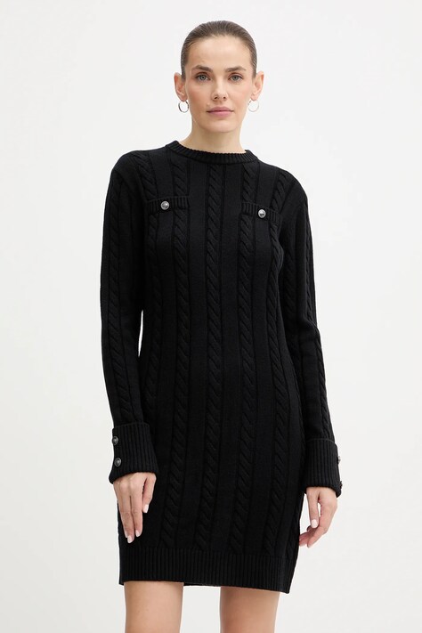 Guess sukienka z dodatkiem wełny ELSA kolor czarny mini prosta W5BK46 Z1192