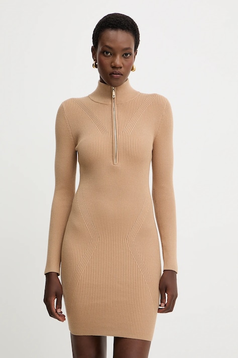 Guess rochie HARLEY culoarea bej, mini, mulată, W5BK45 Z0572