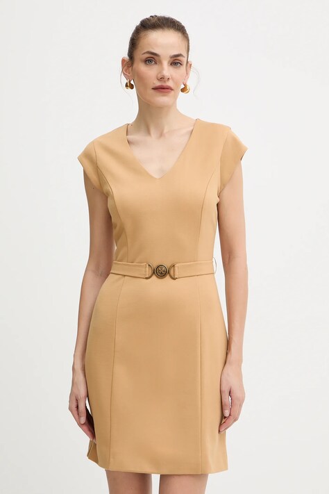 Guess sukienka CHRISSY kolor beżowy mini prosta W5BK21 KCMU2