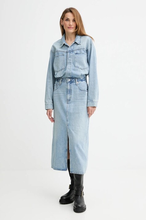 Levi's sukienka jeansowa kolor niebieski maxi prosta 0002Q