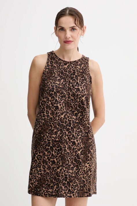 Levi's rochie jeans culoarea maro, mini, evazați, 003NO