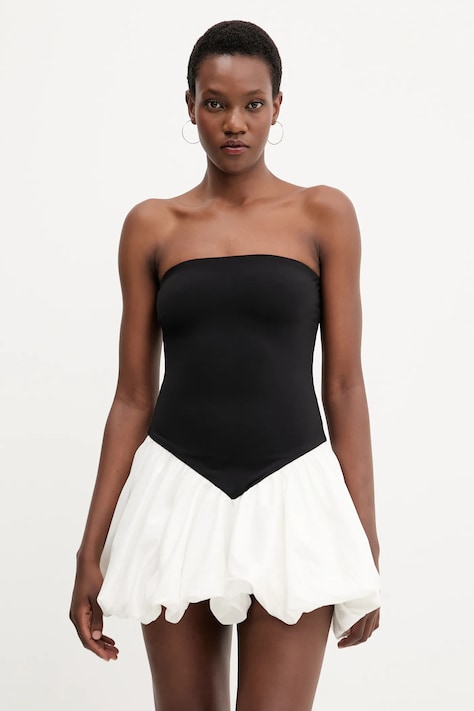 Сукня Bardot колір чорний mini розкльошена 59903DB