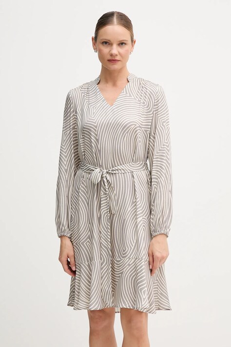 Marc Aurel rochie din viscoză culoarea gri, mini, oversize, 6577-1000-24812