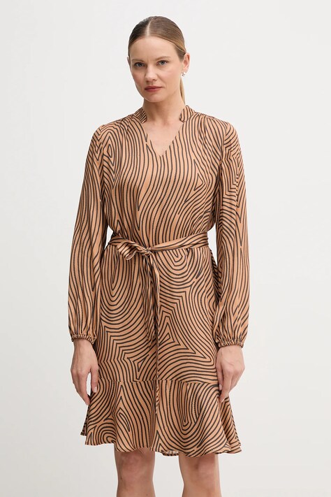 Marc Aurel rochie din viscoză culoarea maro, mini, oversize, 6577-1000-24812