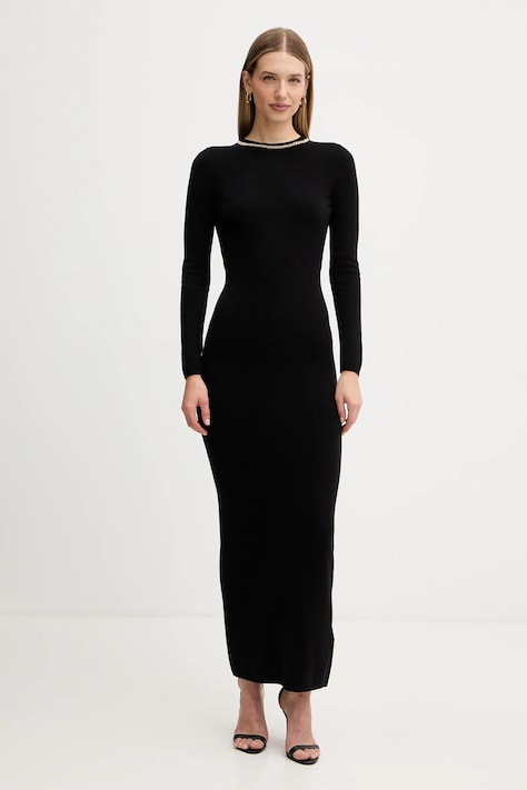 Сукня з додаванням вовни Marciano Guess ABEL колір чорний maxi облягаюча 5BGK03 5782Z