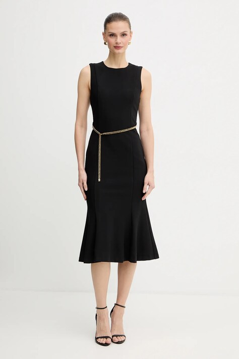 Marciano Guess rochie LIA culoarea negru, midi, evazați, 5BGK20 6302A