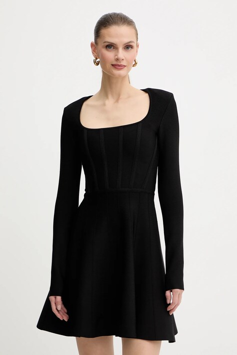 Φόρεμα Marciano Guess AISHA χρώμα: μαύρο, 5BGK11 5036Z