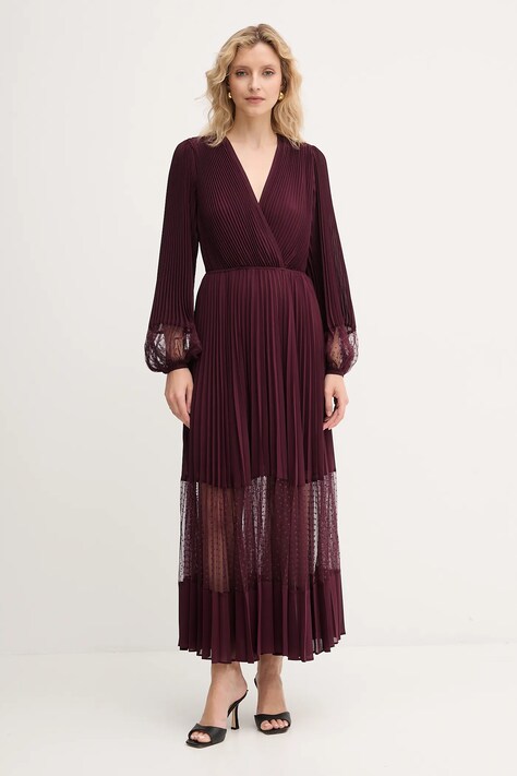 Twinset sukienka kolor fioletowy maxi rozkloszowana 252TP2641