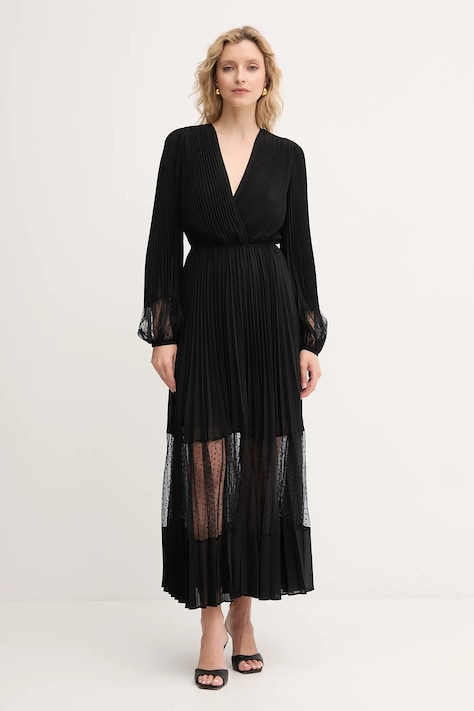 Twinset rochie culoarea negru, maxi, evazati, 252TP2641