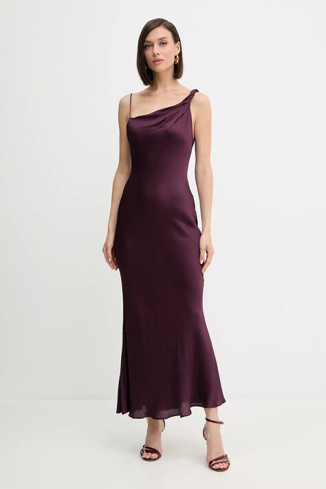 Šaty Twinset vínová barva, maxi, 252TP2360