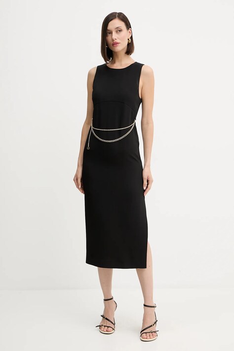 Twinset rochie culoarea negru, mini, drept, 252TP2300
