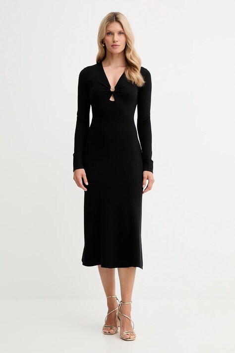 Šaty Twinset černá barva, midi, 252TP3140