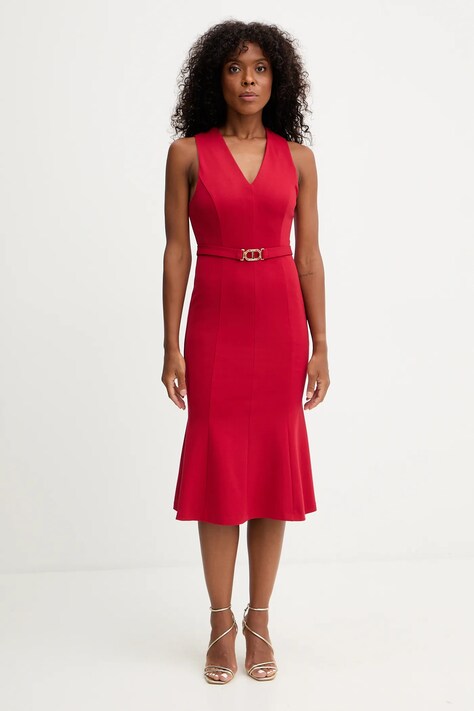 Twinset sukienka kolor czerwony midi prosta 252TP2606