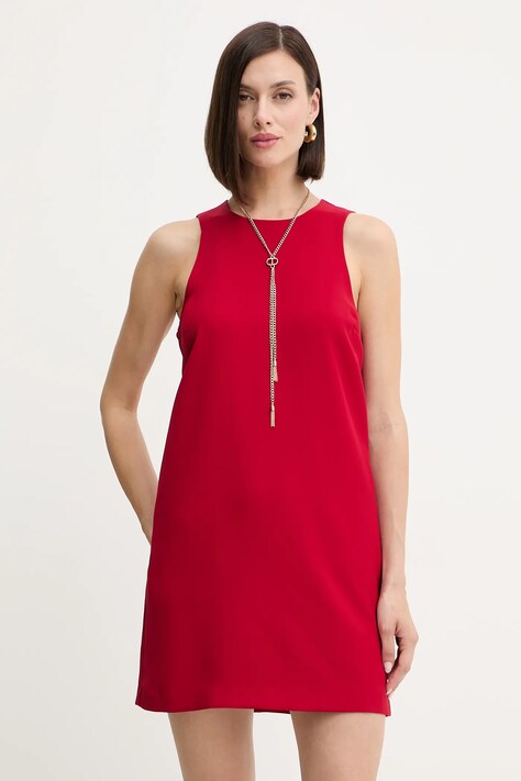 Twinset rochie culoarea rosu, mini, drept, 252TP2302