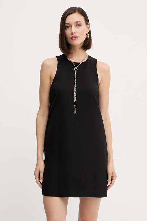 Twinset rochie culoarea negru, mini, drept, 252TP2302