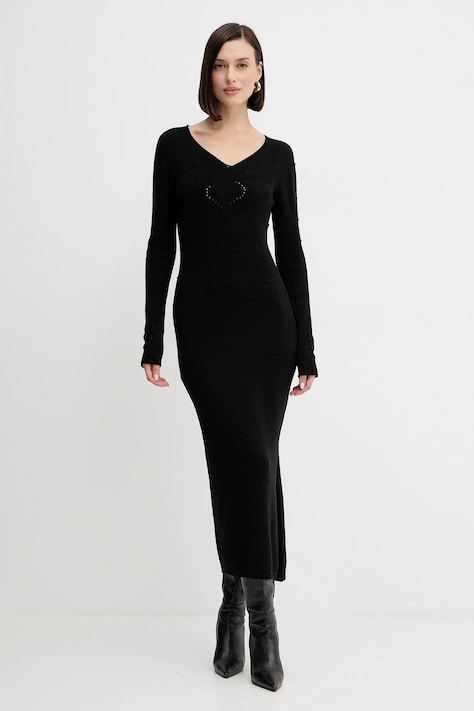 Платье с шерстью Twinset цвет чёрный maxi прямое 252TP3330