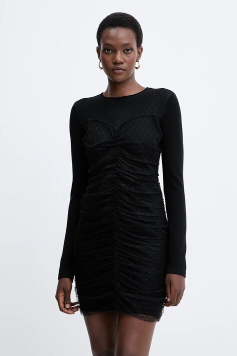 Twinset sukienka kolor czarny mini dopasowana 252TT3261