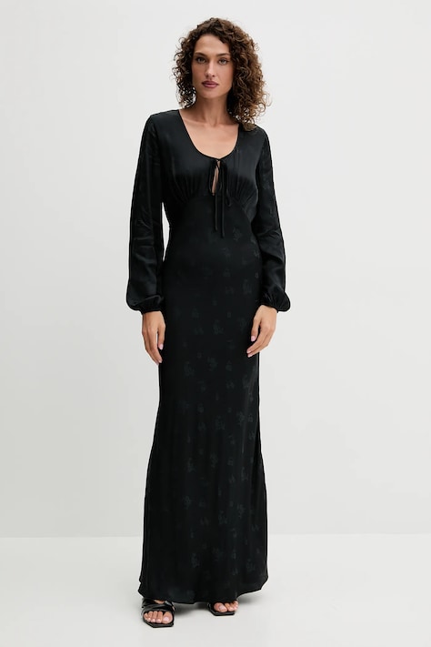 Twinset sukienka kolor czarny maxi rozkloszowana 252TT2363
