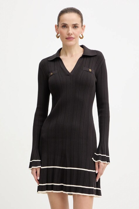 Twinset sukienka kolor brązowy mini rozkloszowana 252TT3230