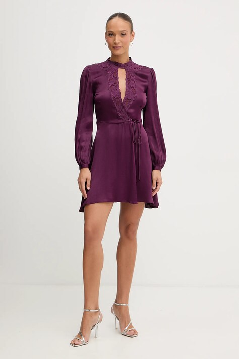 Twinset sukienka kolor fioletowy mini rozkloszowana 252TT2245