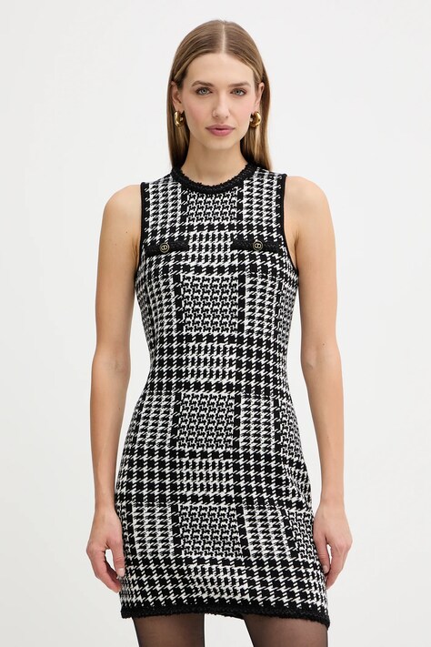 Twinset ruha gyapjúkeverékből fehér, mini, testhezálló, 252TT3042