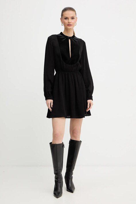 Armani Exchange sukienka kolor czarny mini rozkloszowana XW001036 AF16121