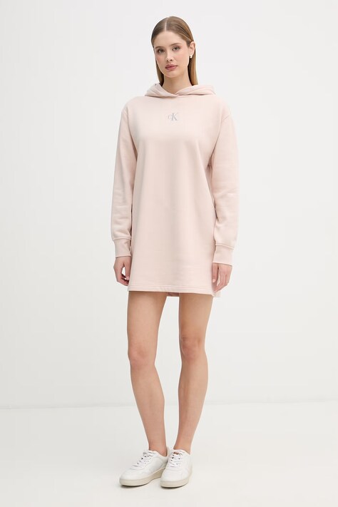 Calvin Klein Jeans sukienka bawełniana beżowa LV047D229G