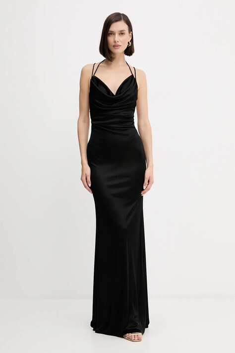Elisabetta Franchi sukienka kolor czarny maxi dopasowana ABR0652E3