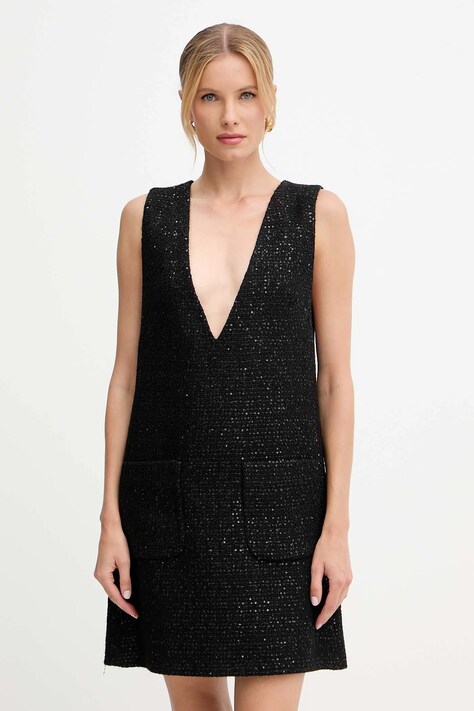 Luisa Spagnoli sukienka kolor czarny mini prosta 542368