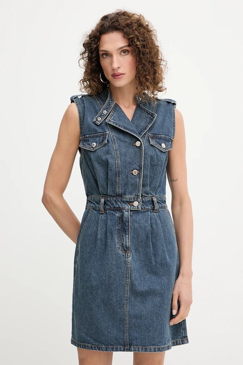 Morgan rochie jeans culoarea bleumarin, mini, evazați, RNAPA