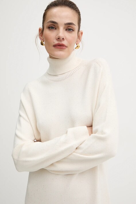 Liu Jo sukienka kolor biały mini oversize MF5484 MA27R