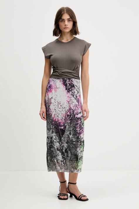 Desigual sukienka WALLS LACROIX kolor szary midi prosta 25WWVK05