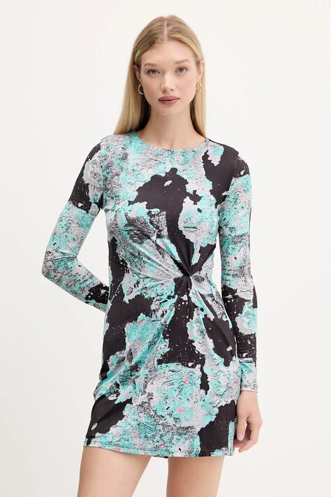Šaty Desigual WALL LACROIX čierna farba, mini, áčkový strih, 25WWVK09